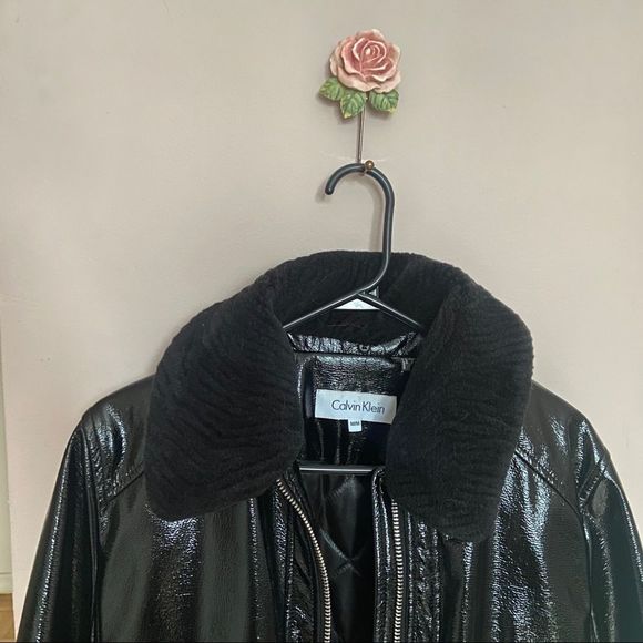 Calvin Klein women faux leather jacket size M - Picture 2 of 7